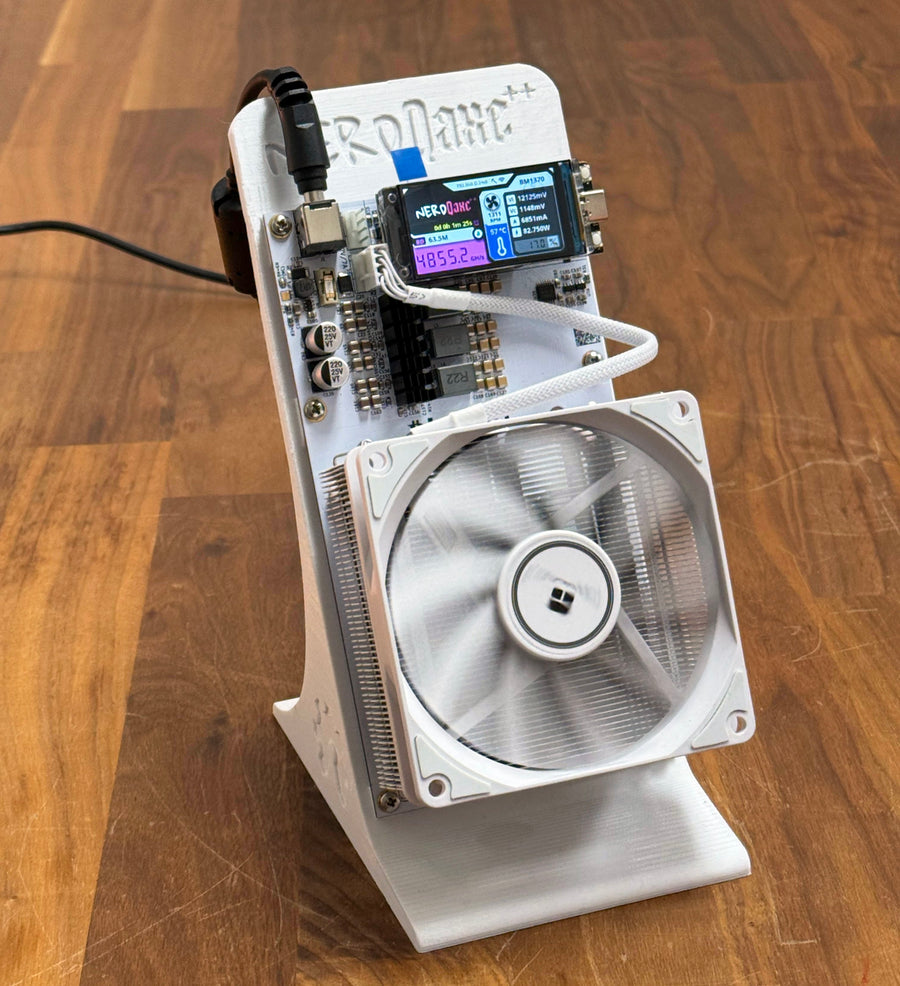 Bitcoin Merch® - NerdQaxe++ 4.8-6TH/s Multi-Chip BTC Miner w Power Supply